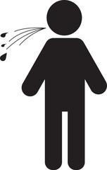 person spitting icon on white background - obrazy, fototapety, plakaty
