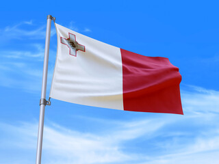 Malta flag waving in the wind