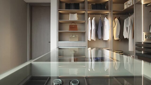 luxury walk-in closet interior