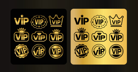 Obraz premium Gold VIP Badges - Elite and luxury VIP icon