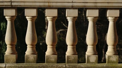 detail of stone balustrade as background