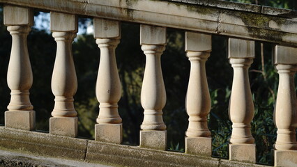 sloping stone balustrade detail
