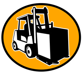 illustration of a Forklift and operator viewed from side