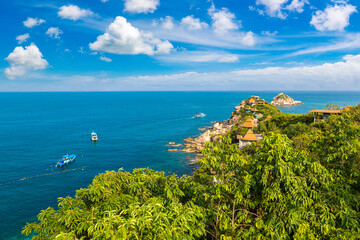 Aerial view of  Koh Tao island,