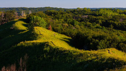 Fototapeta na wymiar Fall Color in the Loess Hills State Forest. Loess Hill on the east side of the Missouri River in Iowa