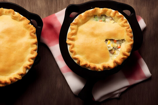picture of chicken pot pie, a home cooked meal, savory and healthy food