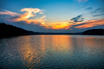 Obraz premium Staffelsee, Abendrot, Himmel, Abenstimmung, Sommer