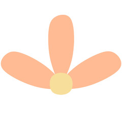 Cute Three-Petal Flower Doodle Illustration