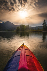 Kajak, Kanu, See, Boot, Kajak fahren, Kanu fahren, Kochelsee, Berge, Landschaft, Natur