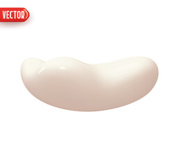 Realistic snowdrift in cartoon 3d style. Snow pile pedestal template, studio podium, white stage. Decorative winter element. Isolated object on light background. Vector illustration