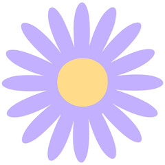 Cute Daisy Flower Doodle Element for Decoration