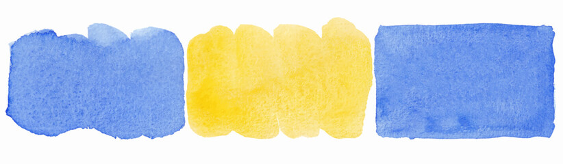 Hand painted watercolor Ukraine yellow blue flag background