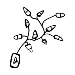 doodle illustration of a garland. sketch a garland