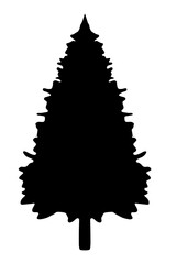 silhouette of a Christmas tree. Doodle illustration, sketch