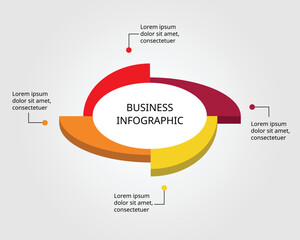 curve chart template for infographic for presentation for 4 element