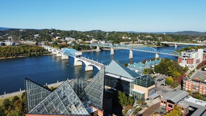 Aerial View of downtown Chattanooga, Tennessee