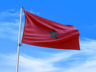 Naklejka na ściany i meble Morocco flag waving in the wind