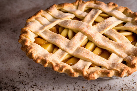 a picture of apple pie, healthy dessert, baked food, sweet and sugary