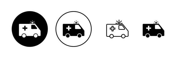 Ambulance icon vector. ambulance truck sign and symbol. ambulance car