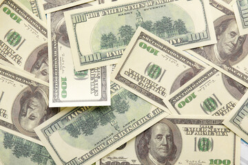 Dollar banknotes as background. Exchange rate concept