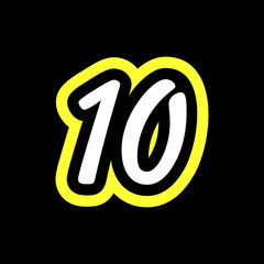 Simple Number 10 With Typography Logo