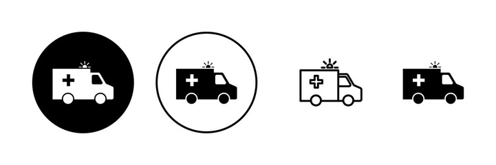 Ambulance icon vector. ambulance truck sign and symbol. ambulance car