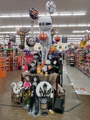 Halloween decorations in a grocery store 