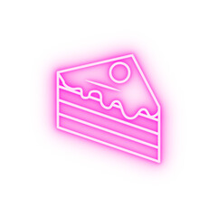 piece of cake neon icon