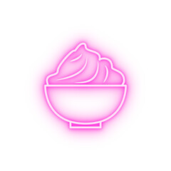 ice-cream in glass neon icon