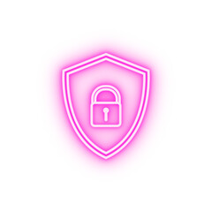 lock in the shield neon icon
