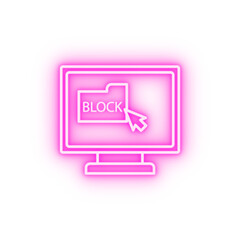 locked folder on your computer line neon icon