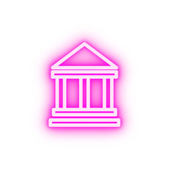 educational building neon icon