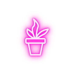 plant in the pot neon icon