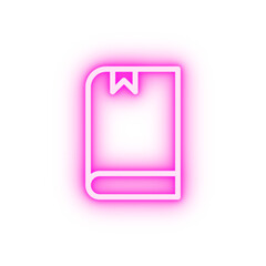 book with a bookmark neon icon