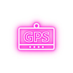 GPS navigator neon icon