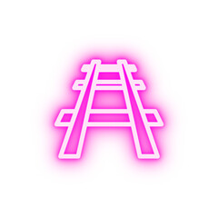 Railway neon icon