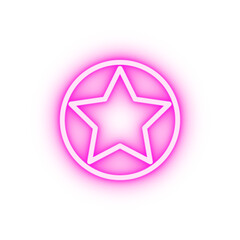 star in a circle neon icon