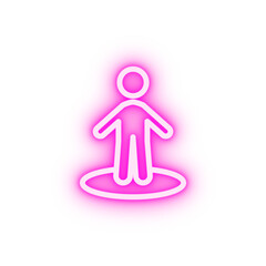 person in a circle neon icon