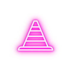 road cone neon icon