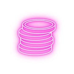 coins neon icon