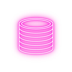 pile of coins neon icon