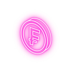 coin franc neon icon