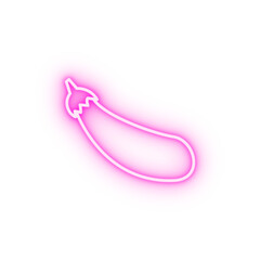 eggplant outline neon icon