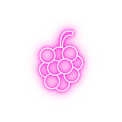 grapes outline neon icon