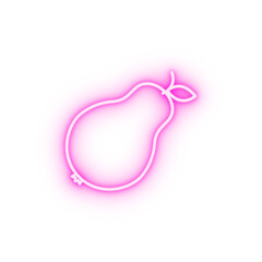 pear outline neon icon