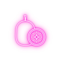 guava fruit outline neon icon