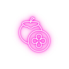 cut tomato outline neon icon