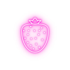 Strawberry outline neon icon