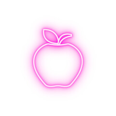 apple outline neon icon