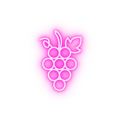 grapes outline neon icon